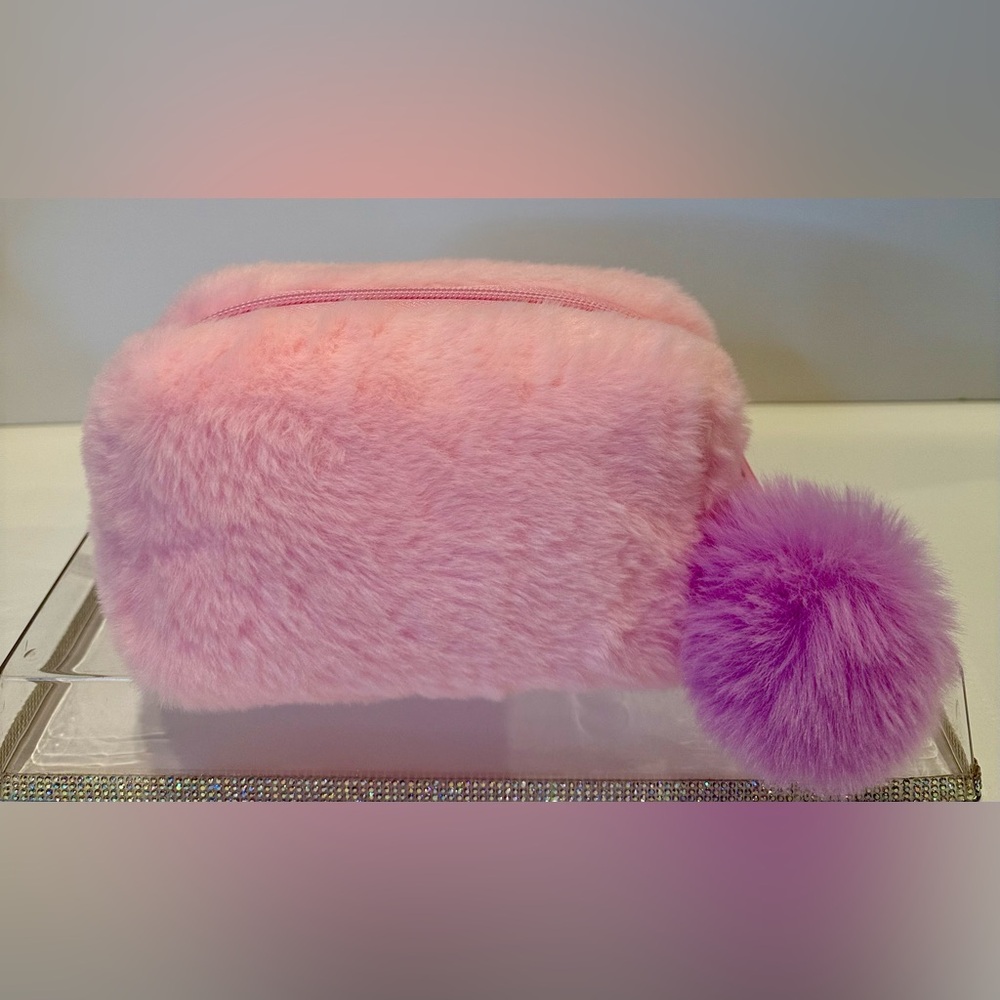 Fluffy Pink Cosmetic Bag